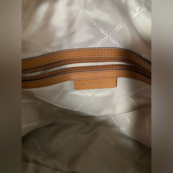 Michael Kors Uptown Satchel Tote Bag Brown Studded like new - Picture 14 of 15